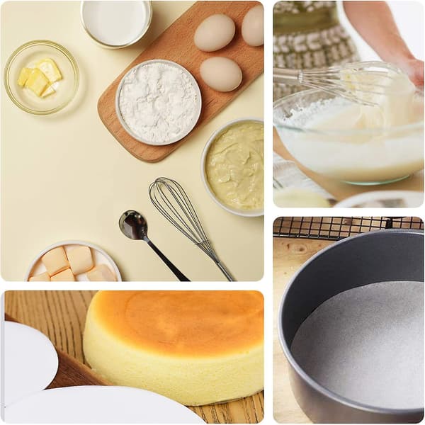 Bakepapirsirkler Sett - 4 tommer, 7 tommer, 9 tommer Non-stick Rundt Bakepapir.
