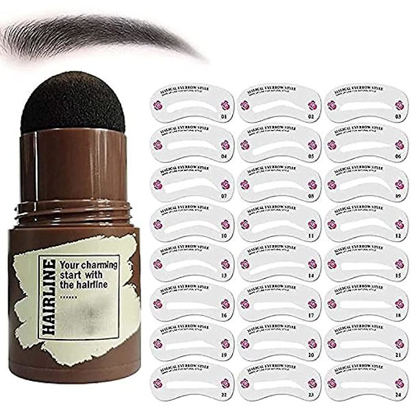 Brow Stamp Vandtæt One Step Øjenbrynsstempel Formningssæt Genanvendeligt Stylingværktøj Øjenbrynsformningssæt Til Pleje Og Tegning Af Bryn (sort) grey