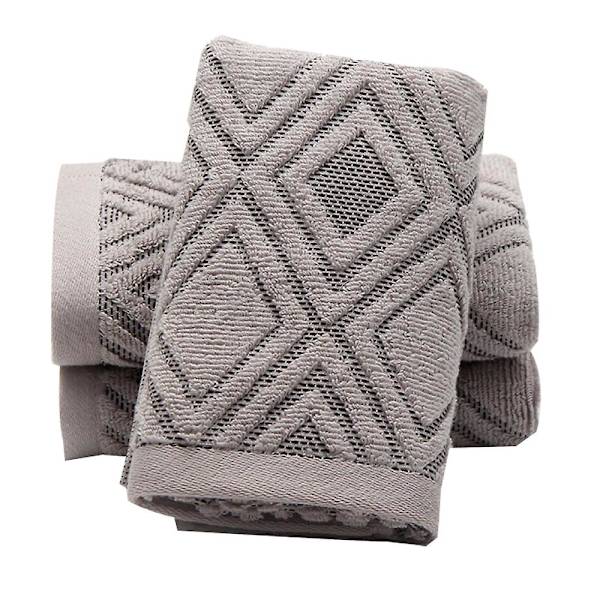Käsipyyhesetti, 2 kpl, timanttikuvio, 100 % puuvillaa, imukykyinen pehmeä pyyhe kylpyhuoneeseen, 34*74 cm Gray