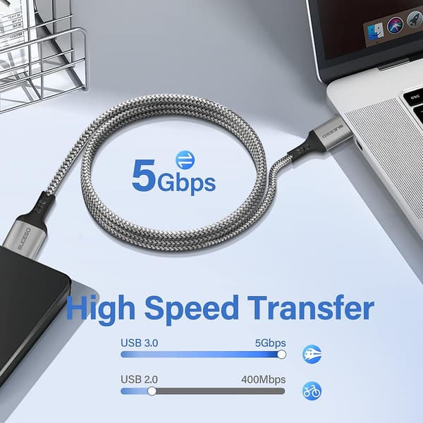 Suceo Hårddiskkabel USB 3.0 A till Micro B - Kompatibel med Portabel Extern