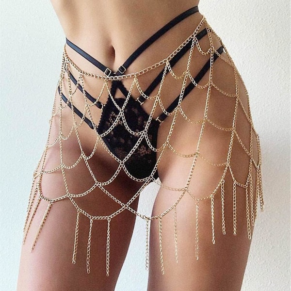 Vintage Gland Multi-soffor Chane De Taille Eller Sexig Bikini Corps Chane Bijoux Discothque Corps Accessoar Rglable Pour Femmes Et Filles