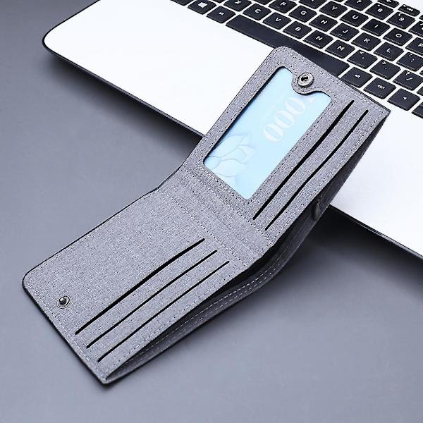 Herr Multifunktionell Denim Plånbok Lätt Bärbar Kreditkortshållare Mynt Gray Wihte