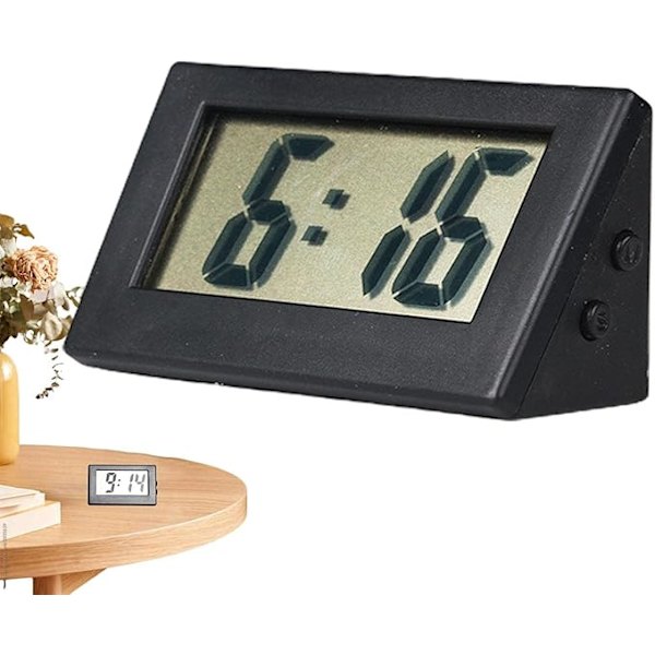Liten digital klocka inget tickande elektrisk väckarbordsklocka LCD liten batteridriven digital klocka skrivbord