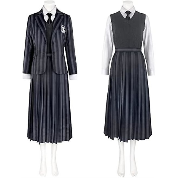 Barn och vuxna skoluniform Cosplay kostym jacka klänning Halloween outfit Blue 2 120