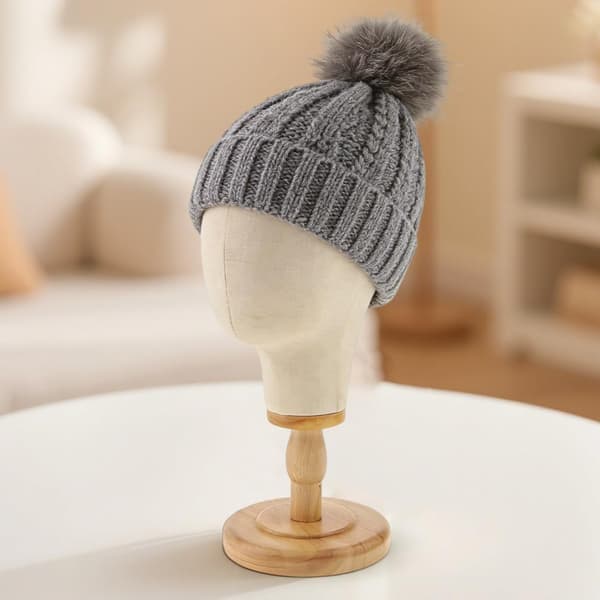 Stiv parykkhode 53 cm utstillingshode i tre for hatter og luer, utstillingshode med styre, dekorativt hode for presentasjon
