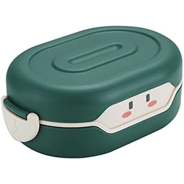 Kawaii Bentolåda vuxen lunchlåda, Kawaii robot lunchlåda håller värmen för pojkar flickor, söt läckagesäker portionsbehållare grön