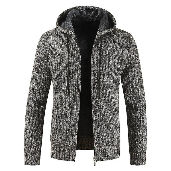 Miesten rento neulehuppari vetoketjulla, fleecevuorella, pitkähihainen collegepaita, lämmin talvella 3XL Dark Grey