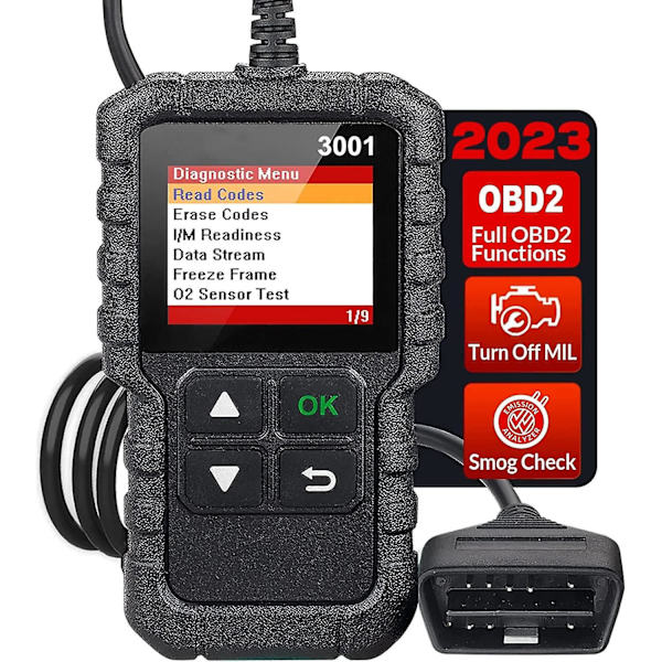 Obd2/eobd Bil Diagnose Koffert Skanner, Les Og Slett Motorfeilkoder, Evap Og O2 Sensor Tester, Gratis Oppdatering