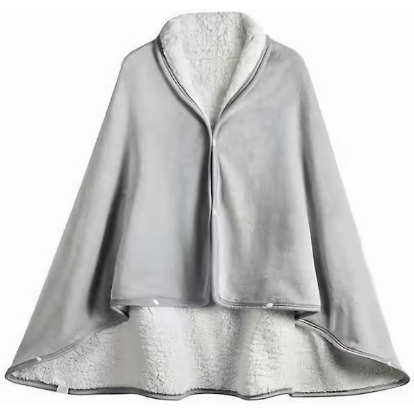 Harmaa Ruudullinen Peitto Kaksipuolinen Fleece- ja Muhkea Peitto Sänky Sohva Auto Olohuone Makuuhuone Talvi Lämmin Monikäyttöinen Peitto Viitta Huivi Napilla Joulu