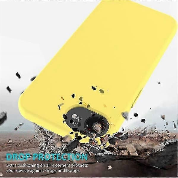 Kompatibelt Skal för Iphone 16e, Fallsäkert Flytande Silikon Mjukt Foder Baksida Telefonskydd Yellow