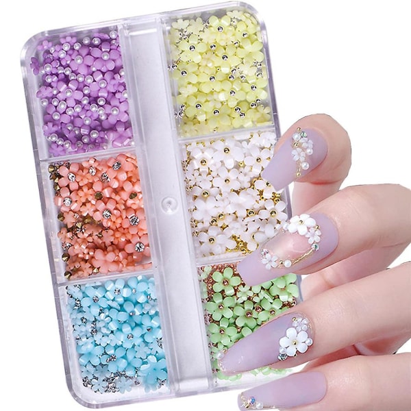 Blommig nagelkonstfärg Nagelkonsttillbehör för kvinnor barn flickor nageldekorationer style3