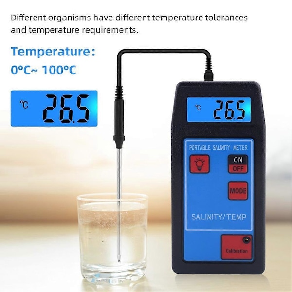Bärbar 8425 Vattenkvalitetstestpenna Saltdetektor Termometer Analysator
