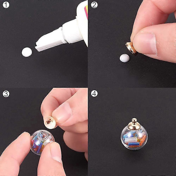 1 æske Håndlavede Mundblæste Glas Globe Kugle Flasker Runde til Glas Hætteglas Vedhæng Fremstilling Klar 16mm Hul: 3.5mm 30stk 8mm 30stk Plastik Perlebeholder: 11.8