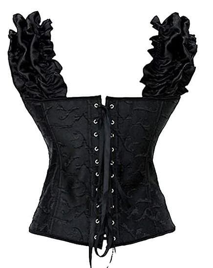 Dame Sexy Snøring Sateng Korsett black S