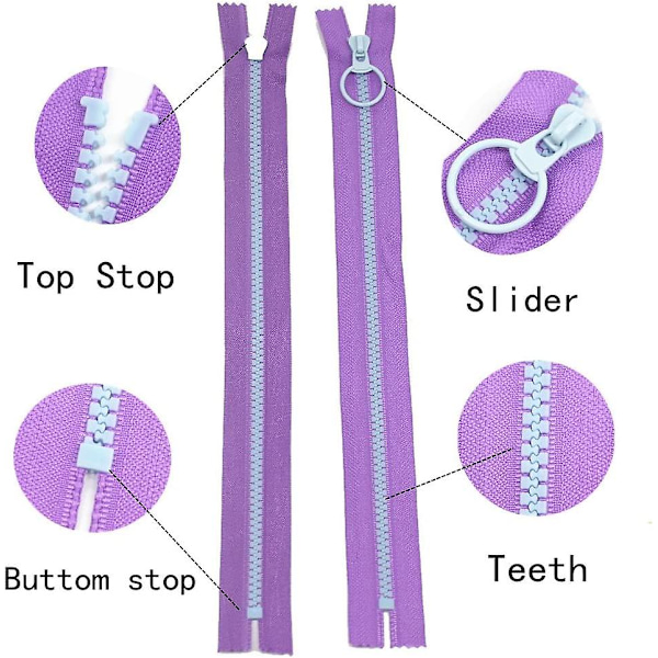 10 st 6 tum (15 cm) #5 plastblixtlås med lyftögla, stängd ände, Vislon-blixtlås för gör-det-själv-sömnad, hantverksväskor, kläder, 6 tum hartsblixtlås (15 cm)