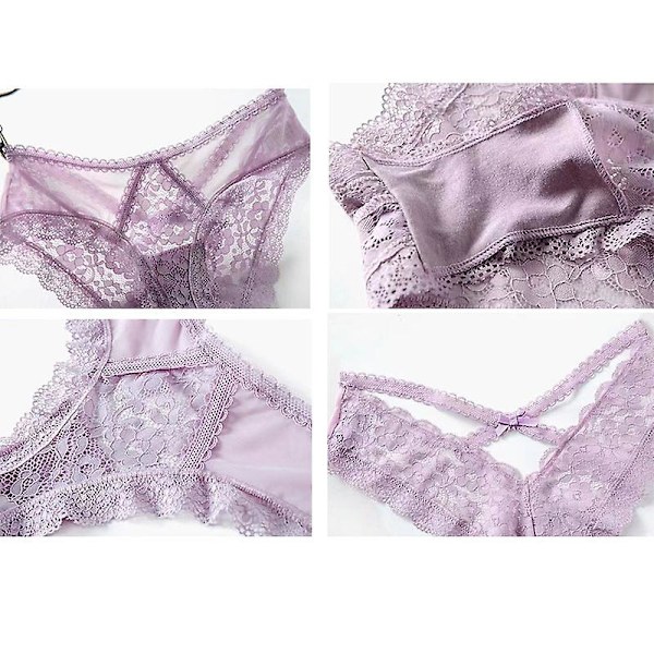 Naisten pitsiset stringit, 2 kpl T-selkäiset matalavyötäröiset läpinäkyvät pikkuhousut Pink L