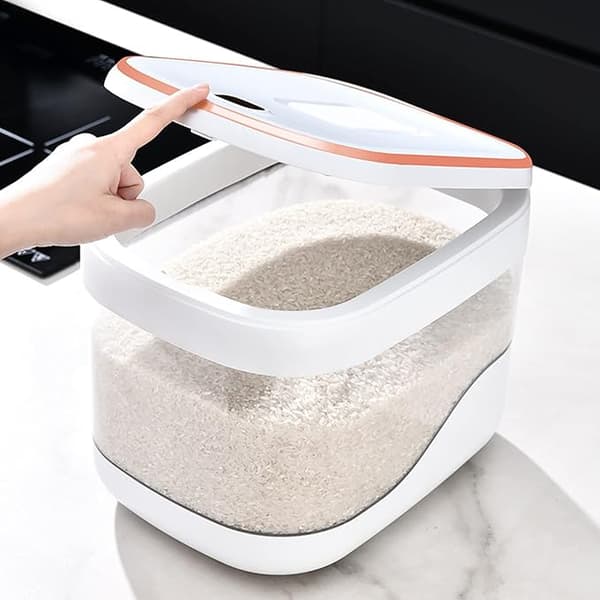 Spannmålsdispenser, Presstyp Rishink Stor Kapacitet Risförvaringsbehållare Torrfoderdispenser med Måttbehållare (10 kg)