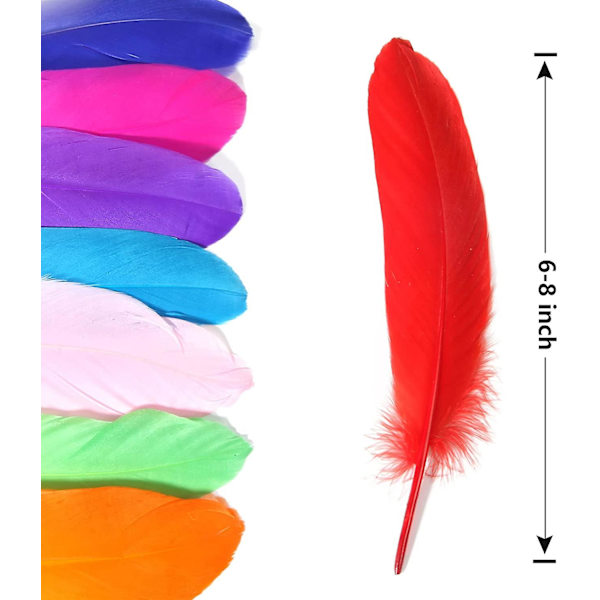 120 stk. Blandede Farver Gåsefjer Naturlige Bulk 15-20 cm Til Håndværk DIY Cosplay Bryllupsfest Halloween Dekoration Gåse Nagoire Fjer