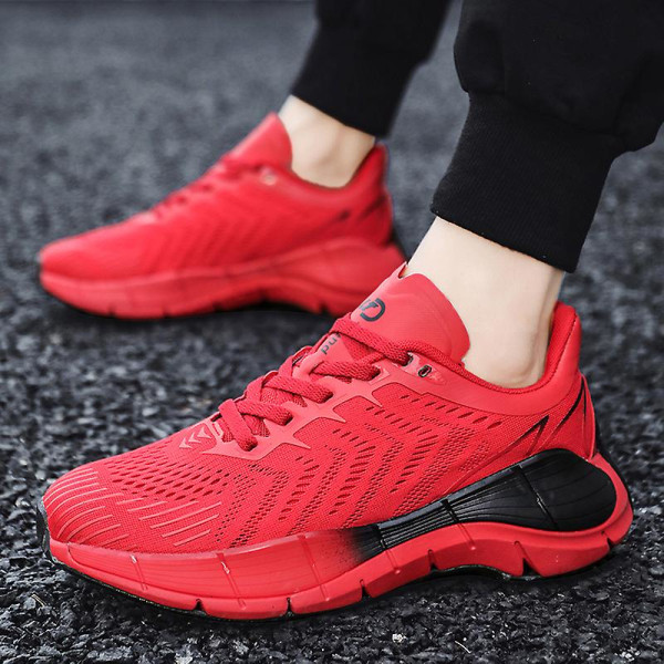 Herre Sport Løpesko Flygende Vevde Casual Sneakers Frlt55 Red EU 40