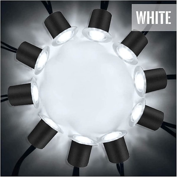 16 Pakke 12v Led Innfelte Gulvspotter Ip67-0.6w 4000k, Diameter:32mm, hvit