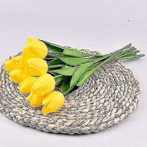 Konstgjord tulpan Holland Mini Tulpan Real Touch Blommor 24 st för DIY Hemfest Bröllopsdekor (blå)