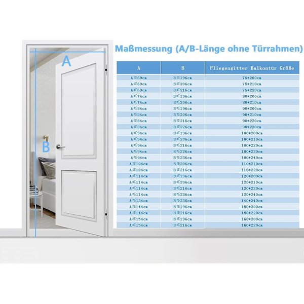 Myggenet Dør Vindue Magnetisk, Anti-flue Gardiner, Uden Boring (100 X 210cm, Sort)