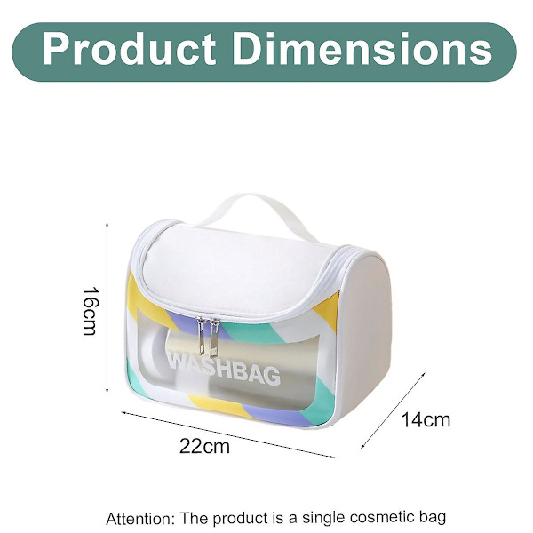 Genomskinlig reseförpackningskub/genomskinlig PU/pvc-påse, transparent multifunktionell väska white