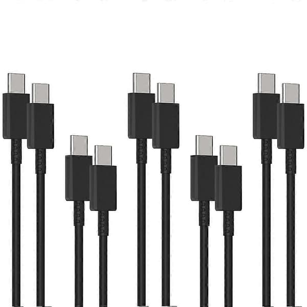 5 st 1m 3A Typ-C till Typ-C TPU Datakabel