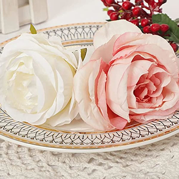 Qsdgfh Blomservett Ringar Set Om 8 Handgjorda Flerfärgade Ros Servett Ringar Hållare Med Silkesblomma Pärlspänne Bordsdekoration För Hemfest Bröllop Chr