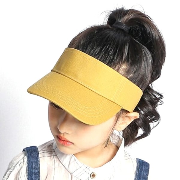 Lasten aurinkolipat säädettävä lippalakki - Unisex lapsille urheiluhatut UV-suoja sopii 5–12-vuotiaille 52–56 cm yellow