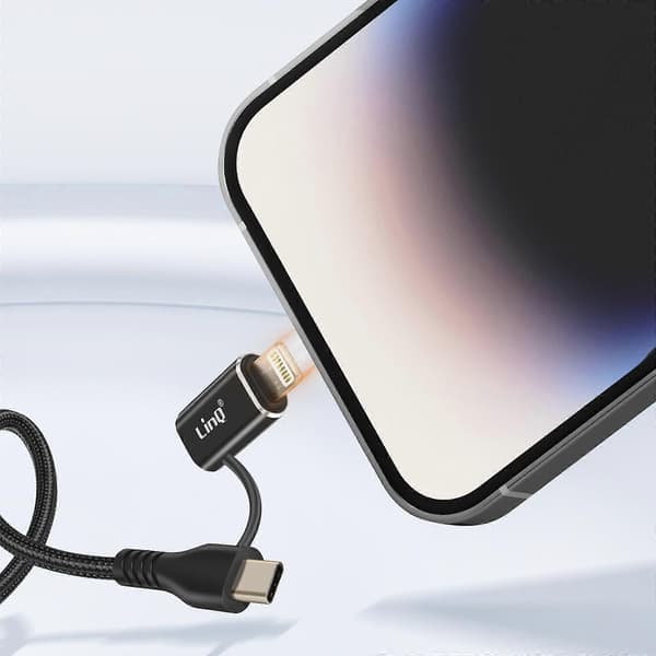 OTG USB till Lightning och USB-C adapter Snabb dataöverföring, Svart