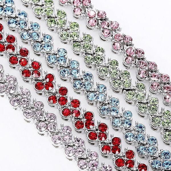 Farverige krystalarmbånd med perler til kvinder, heldig skinnende håndledskæde, slidstærk modehånd Multicolour