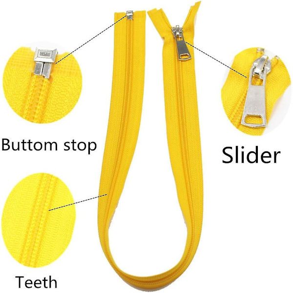 10 stk. 35 cm delbare nylonspiralglidelåser, bulk #5 jakkeglidelåser for jakker, kåper, syhåndverk, 10 blandede farger