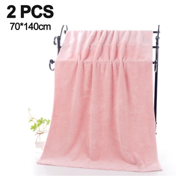 Håndklæder, 70*140 cm Oversized Badehåndklæder, superbløde, meget absorberende brusehåndklæder (grå, 2 stk.) Teak pink