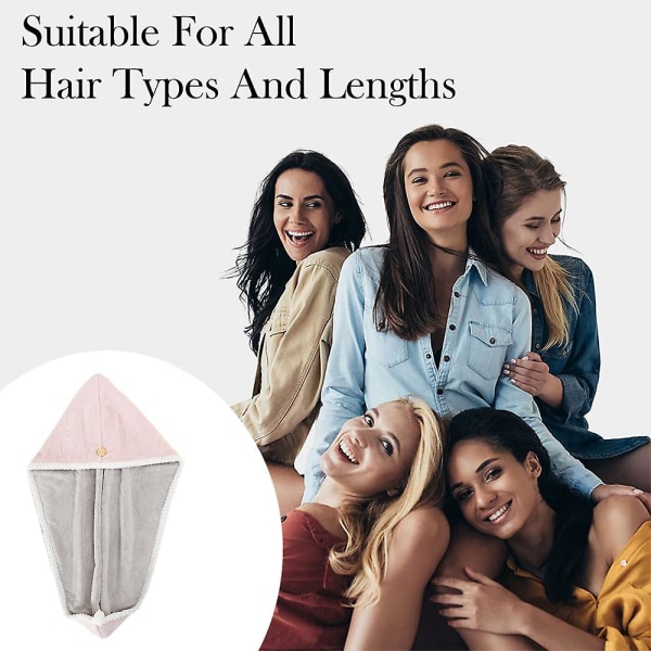 Håndklæde Pose Hurtigtørrende Absorberende Hårbånd Med Knap, Velegnet Til Krøllet Hår, Langt Hår Og Tyk Hårhætte (1 Stk) style4