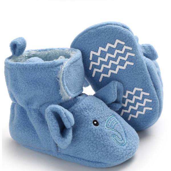 Baby Unisex-baby Hyggelige Fleece Sutsko Elephant blue 12cm