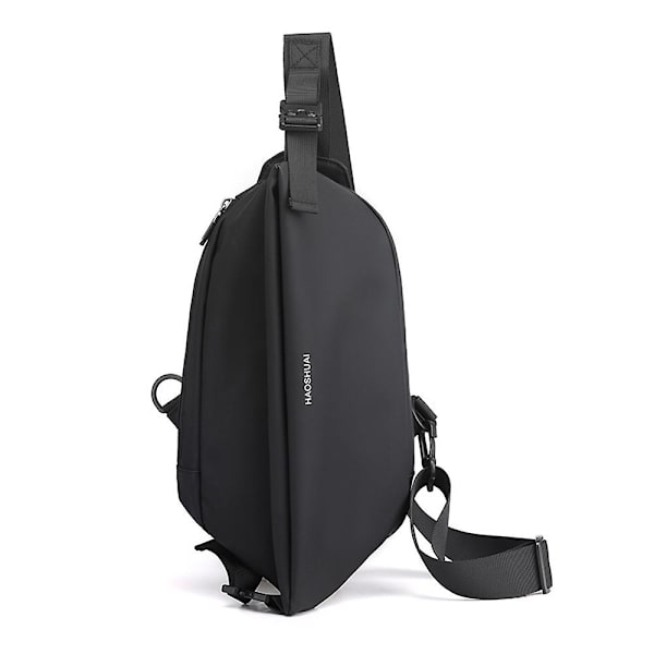 Svart axelväska för kvinnor och män, vattentät ryggsäck för resor, crossbody bröstväska, mångsidig dagryggsäck black