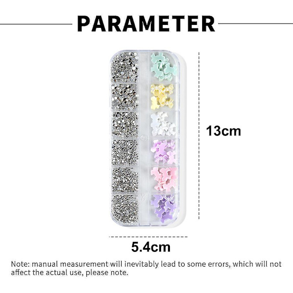 Nagelkonst Pärla Platt Botten Pärla Nagel Charm Guld Silver Vit Halvrund Nagelkonst Tillbehör Nagel Diamant Mix style2