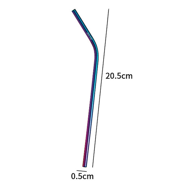 6 kpl ruostumattomasta teräksestä valmistettuja pillejä, uudelleenkäytettävät metallipillit juomalaseille, kupeille, mukeille ja kylmille juomille colour