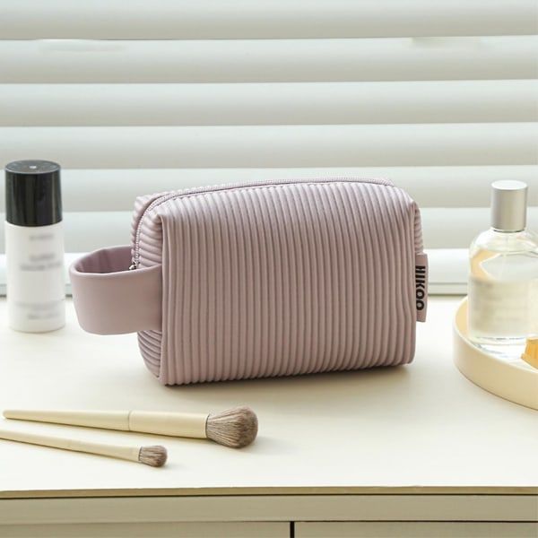 Kosmetisk väska Resa Multifunktionell Toalettväska Pu Organizer Enkel Design Present till flickor Damer Side Handle London Blue