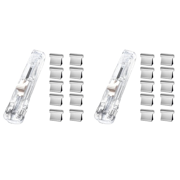 2x Toimistotarvikkeet Push -nitoja koulutarvikkeet opiskelijoille Transparent
