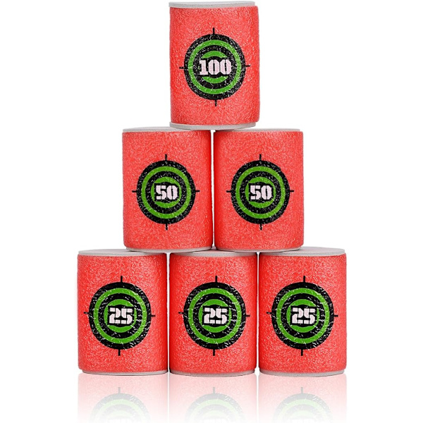 Pehmeä tölkkien heittosarja N-Strike Elite Series Blasters Dart lapsille leikkipistooli (6 kappaletta)