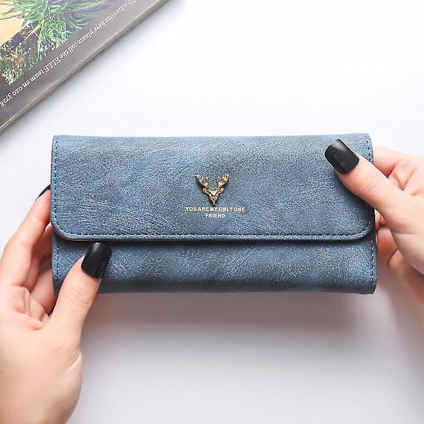 Swdvogan Ny Damepung Koreansk Mode Frosted Clutch Lang Hjorte Lynlås Hasp Red