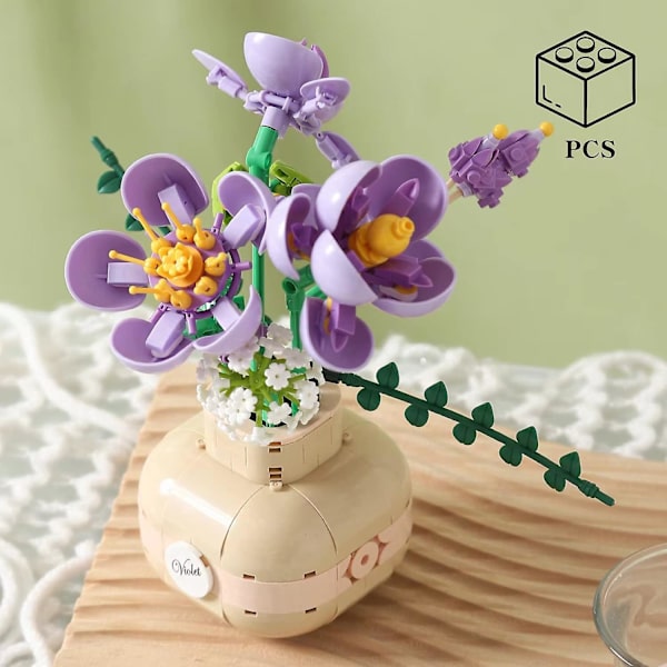 Blommor Bonsai Byggklossar, Kreativa Blommor Tegel Modell Set För Bästa Present Till Pojkar Flickor Unisex Vuxen