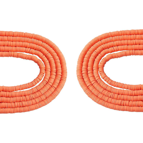 10 Strands 3800 stk. Polymer Clay Heishi Perler Disk Flad Rund Boho Surfing Spacer Perler til DIY Hawaiiansk Ankelkæde Smykkefremstilling 6mm