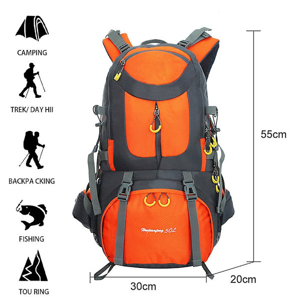 Bergsklättringsväska Vandringsväska Stor Utomhus Sport Ryggsäck orange style3