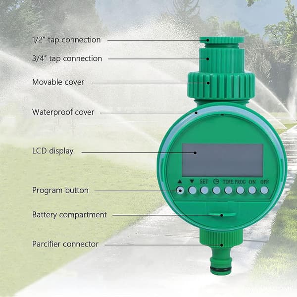Vandtimer, Udendørs Vandingskontrol Automatisk Sprinkler Elektronisk Slangetimer, Flere Programmer