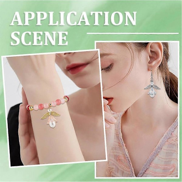 1 Eske 100 stk. 5 Farger Vingeperler Engelvinger Perle Tibetansk Stil Filigran Legering Avstandsperler Hul Fairy Engel Vingeperler for Smykkefremstilling Perler Sup