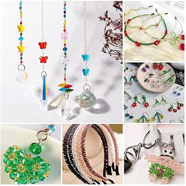 500 stk. Facetterede Glasperler, 6 mm Grønne Krystalperler 5 Farver Grønne Løse Perler Afstandsstykker til Forår St. Patricks Dag Hjemmeindretning DIY Øreringe Halskæde Armbånd