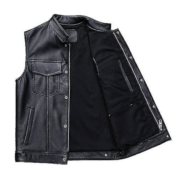 Læder Motorcykel Vest Til Mænd, Herre Fritidsvest XL